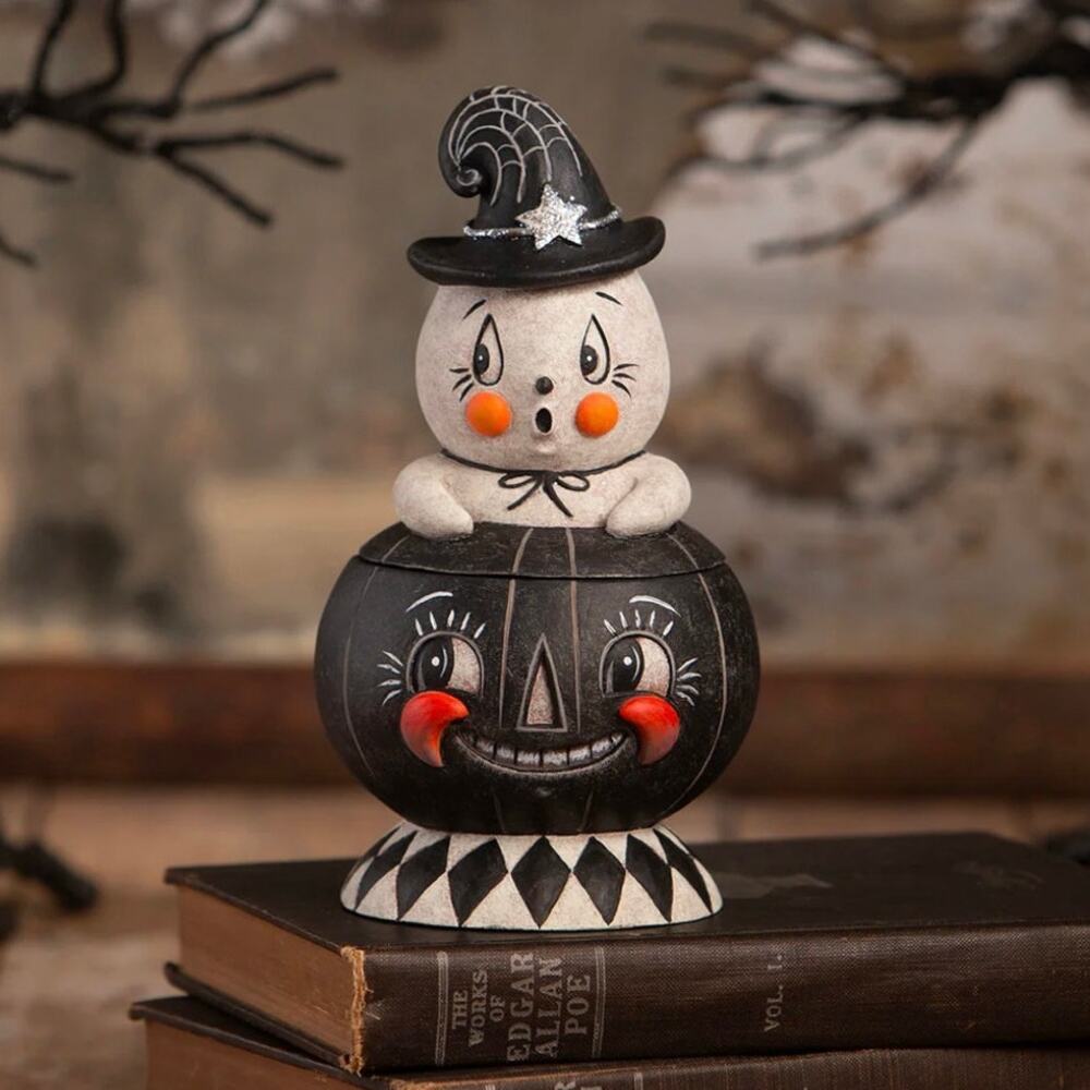 Bethany Lowe Johanna Parker Incognito Gus & Tito Ghost Halloween Container NEW - Picture 2 of 11